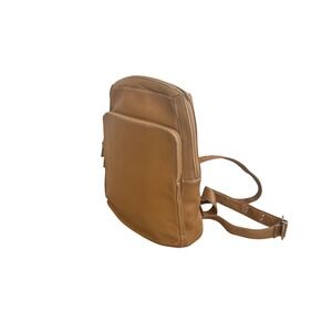Perlina NY Camel Leather Backpack Vintage Korea Minimal Everyday Bag Travel